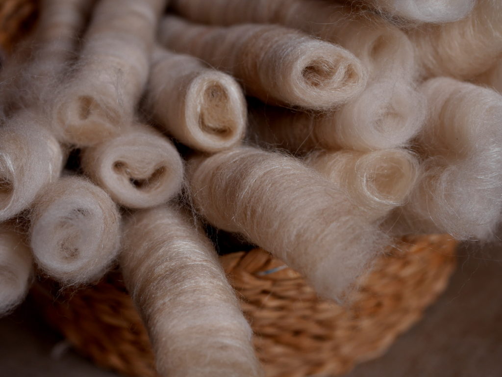 filage rouet long draw woolen